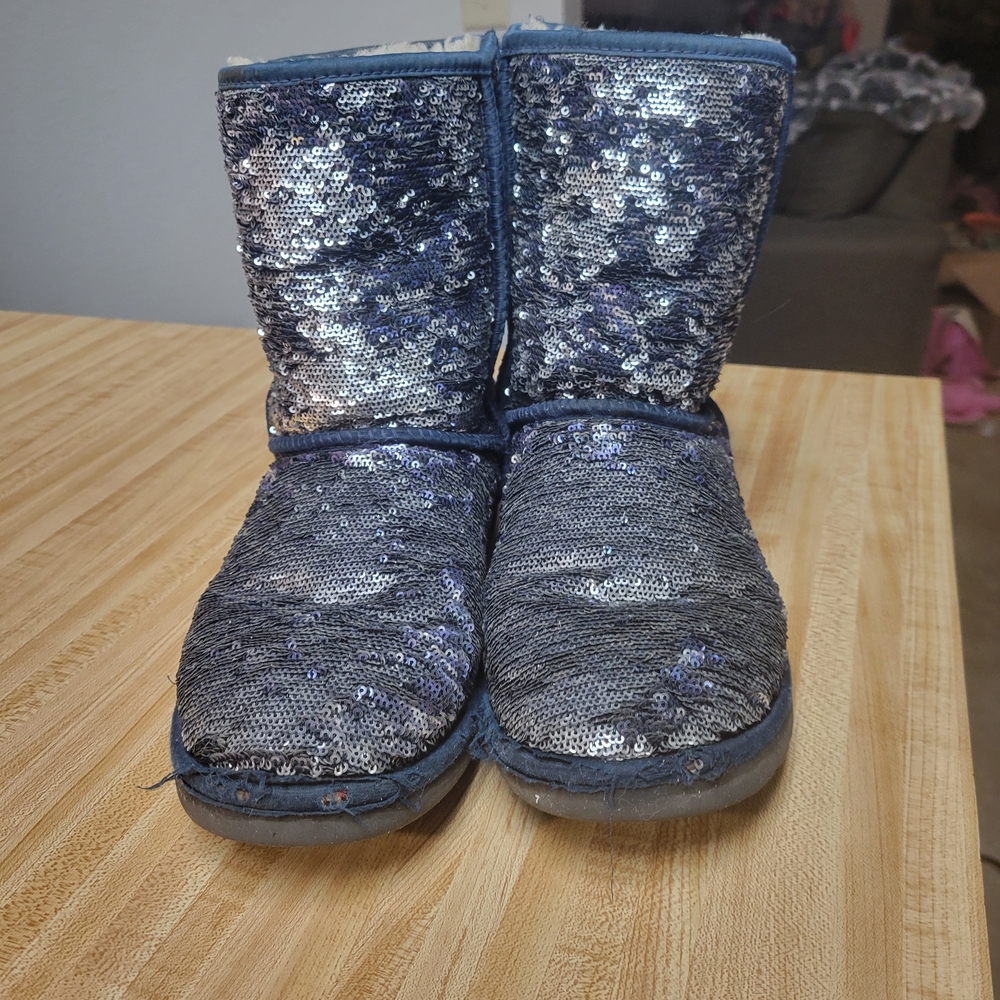 UGG Silver Sequin Mid-Calf Boots